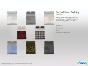 Sims 4 — Second Hand Bedding by kliekie — And item 2 of the set is done! The bedframe and bedding are separate objects