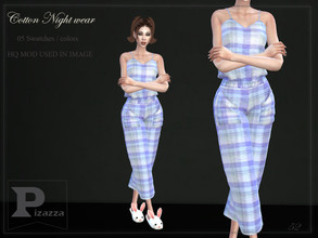 Sims 4 — Cotton Nightwear by pizazz — Cotton Nightwear for your female sims. Sims 4 games. Put something stylish on your