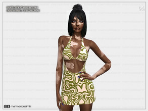 Sims 4 — Swirl Print Dress MC314 by mermaladesimtr — New Mesh 5 Swatches All Lods Teen to Elder For Female