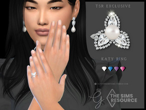Sims 4 — Katy Ring by Glitterberryfly — A gorgeous diamond and pearl ring. 
