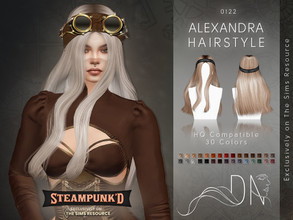 Sims 4 — Steampunked - Alexandra Hairstyle by DarkNighTt — Steampunked Alexandra Hairstyle is a long, windy hairstyle.