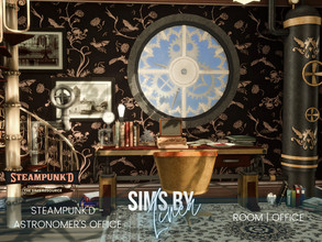 Sims 4 — Steampunked - Astronomers Office by SIMSBYLINEA — Great discoveries have been made inside this very room!