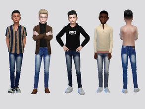 Sims 4 — Harlow Denim Jeans Boys by McLayneSims — TSR EXCLUSIVE Standalone item 7 Swatches MESH by Me NO RECOLORING