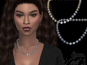 Sims 4 — Princess cut crystals medium necklace by Natalis — Princess cut crystals medium necklace. 3 crystal shadows. 2