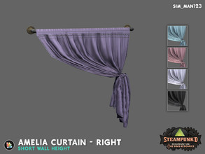 Sims 4 — Amelia Curtain - Right Short by sim_man123 — Do you want to let some light in, but not all of it? Well, these