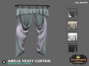 Sims 4 — Amelia Heavy Curtain - Medium by sim_man123 — Nothing says drama like a pair of heavy curtains! Designed to fit