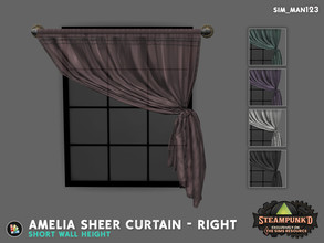 Sims 4 — Amelia Sheer Curtain - Right Short by sim_man123 — Do you want to let some light in, but not all of it - but