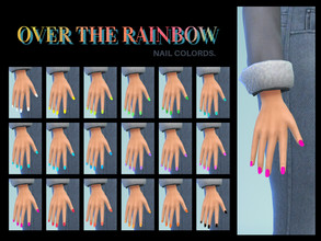 Sims 4 — OVER THE RAINBOW - nailcolors by missbabyblue — 18 bright and shiny nailcolors for female sims - maxis match -