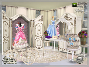 Sims 4 — Cindy salon by jomsims — Small beauty salon, princess theme. ornament and 4 colors table mirror. chair.open