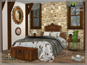 Sims 4 — Romiere bedroom by jomsims — Romiere bedroom Country style for this bedroom in 4 shades. Bed. 2 blankets for