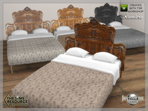 Sims 4 — Romiere bed by jomsims — Romiere bed double bed