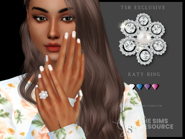 Sims 4 — Katy Engagement Ring V2 by Glitterberryfly — Version 2 of the Katy Ring.