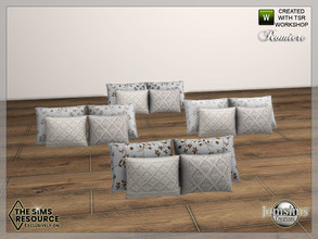 Sims 4 — Romiere cushions bed by jomsims — Romiere cushions bed