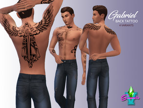 Sims 4 — SimmieV Gabriel Back Tattoo by SimmieV — Your sim may not be an angel, but they can look like one with this