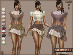 Sims 4 — Steampunked Tilly Shirt by Harmonia — New Mesh All Lods 11 Swatches Please do not use my textures. Please do not