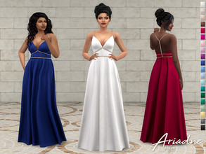 Sims 4 — Ariadne Dress by Sifix2 — A Grecian-inspired gown with gold accents available in 20 colors for teen, young adult