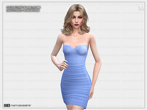 Sims 4 — Ruched Mini Dress MC316 by mermaladesimtr — New Mesh 8 Swatches All Lods Teen to Elder For Female