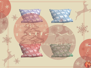 Sims 4 — [SJB] Faith set pillow by Ylka — Christmas print pillow for your armchair or sofa. Has 4 colors. You can see all