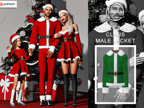 Sims 4 — [PATREON] Family Santa Claus - Male Jacket by Camuflaje — * New mesh * Compatible with the base game * HQ * All