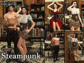 Sims 4 — Steampunk (Pose pack) by Beto_ae0 — Steampunk poses, hope you like it - Includes 4 poses - Custom thumbnail