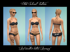 Sims 4 — Old School Tattoos by missbabyblue — Simple and Clean, old school tattoos. - 8 swatches - mixed styles, maxis