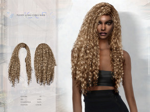 Sims 4 — WINGS-ER0115-Fluffy long curly hair by wingssims — It is not allowed to modify the material and model of this