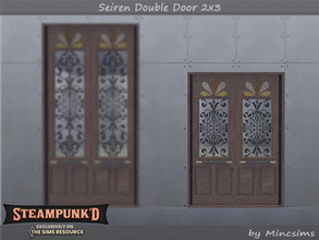 Sims 4 — Steampunked - Seiren Double Door 2x3 by Mincsims — Basegame Compatible 8 swatches