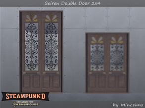 Sims 4 — Steampunked - Seiren Double Door 2x4 by Mincsims — Basegame Compatible 8 swatches