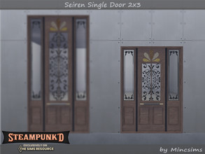 Sims 4 — Steampunked - Seiren Single Door 2x3 by Mincsims — Basegame Compatible 8 swatches