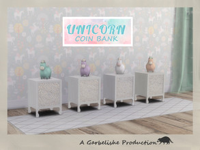Sims 4 — Unicorn Coin Bank by Garbelishe — A Unicorn that hoards coins and comes in 4 colours