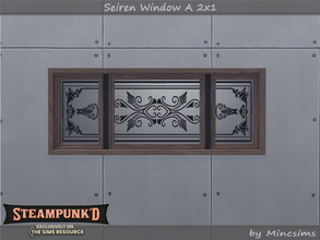 Sims 4 — Steampunked - Seiren Window A 2x1 by Mincsims — Basegame Compatible 8 swatches