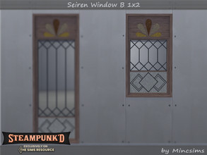 Sims 4 — Steampunked - Seiren Window B 1x2 by Mincsims — Basegame Compatible 8 swatches