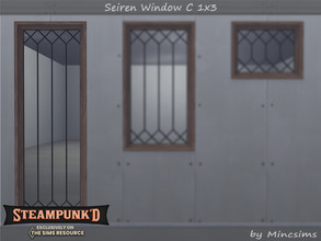 Sims 4 — Steampunked - Seiren Window C 1x3 by Mincsims — Basegame Compatible 8 swatches