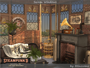 Sims 4 — Steampunked - Seiren Windows by Mincsims — This set is a part of "Steampunked" Collaboration. The set