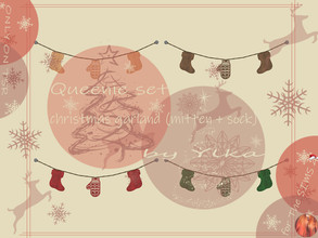 Sims 4 — [SJB] Queenie set christmas garland (mitten + sock) by Ylka by Ylka — This is a Christmas garland with a sock