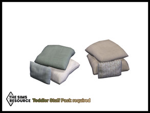 Sims 4 — Back To Nature A Trio Of Pillows by seimar8 — Maxis match trio of pillows in soft neutral tones of green, check