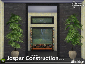 Sims 4 — Jasper Construction Tall Wall Part 6 by Mutske — On request! This is a constructionset with chunky windows,
