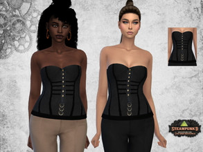 Sims 4 — Steampunked Corset by Puresim — Beautiful steampunk corset for female sims.