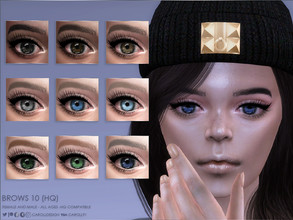 Sims 4 — Brows 10 (HQ) by Caroll912 — A 9-recolour, soft brows in dark and light shades of black, grey, brown, auburn and