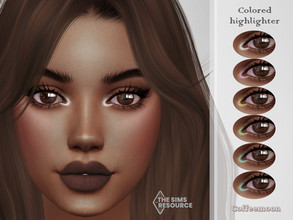 Sims 4 — Colored highlighter (Skin detail) by coffeemoon — Skin detail category 12 colors for female only: teen, young,