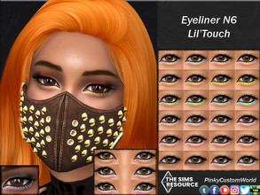 Sims 4 — Eyeliner N6 Lil Touch by PinkyCustomWorld — Simple classic black eyeliner with a Lil'Touch of glitter with
