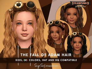 Sims 4 — Steampunked SonyaSims The Fall of Adam Hair KIDS by SonyaSimsCC — - Double wavy ponytail. - All LODs (essential