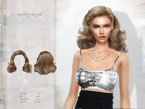 Sims 4 — WINGS-ER0120-Dignified curly hair by wingssims — Colors:15 All lods Compatible hats Support custom editing hair