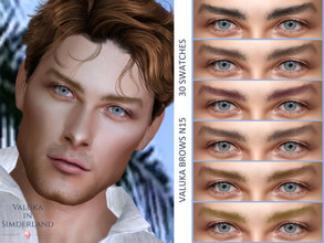 Sims 4 — [Patreon] Valuka - Brows N15 by Valuka — 30 colours. You can find it in brows. Thumbnail for identification. HQ