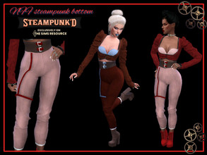 Sims 4 — NFF steampunk bottom by Nadiafabulousflow — Hi guys! This upload its a bottom with leather detail and a striped