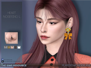 Sims 4 — NoseRing Heart L  by PlayersWonderland — A simple nosering with a small heart on it. Can be worn by female and