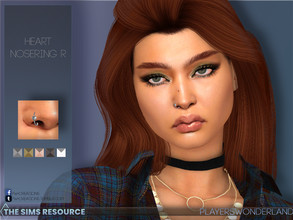 Sims 4 — NoseRing Heart R by PlayersWonderland — A simple nosering with a small heart on it. Can be worn by female and