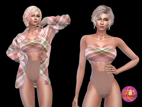 Sims 4 — Flannel Underwear Set (Underwear) by XXXTigs — 9 Colors Synthetic/Silk