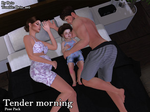 Sims 4 — Tender morning (Pose pack) by Beto_ae0 — Sleeping family poses, hope you like them - Includes 4 poses - Custom