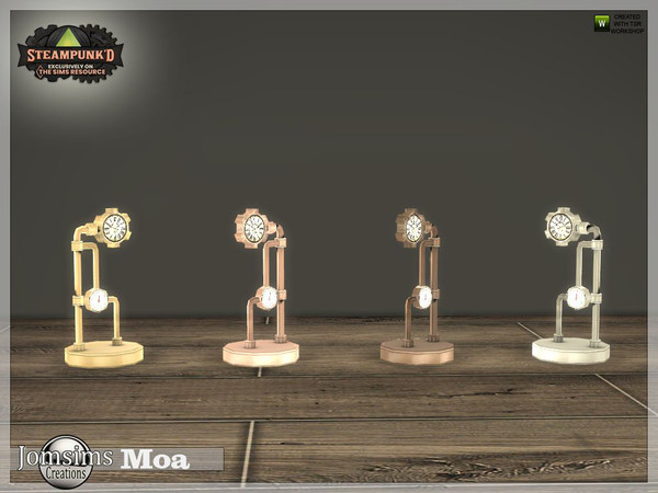 Sims 4 — Steampunked Moa bedroom table lamp no glass by jomsims — Steampunked Moa bedroom table lamp no glass
